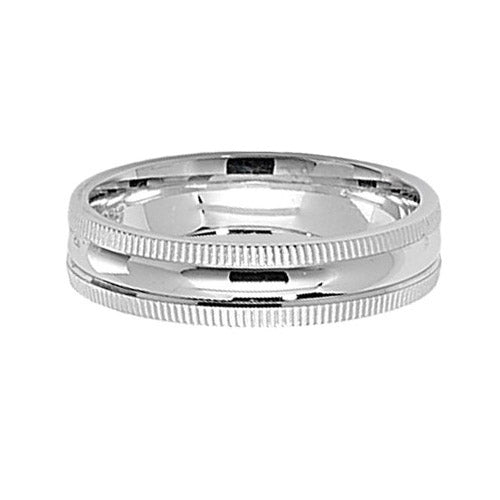 Sterling Silver Mill Grain Wedding Ring Set – 3mm & 5mm Matching Bands